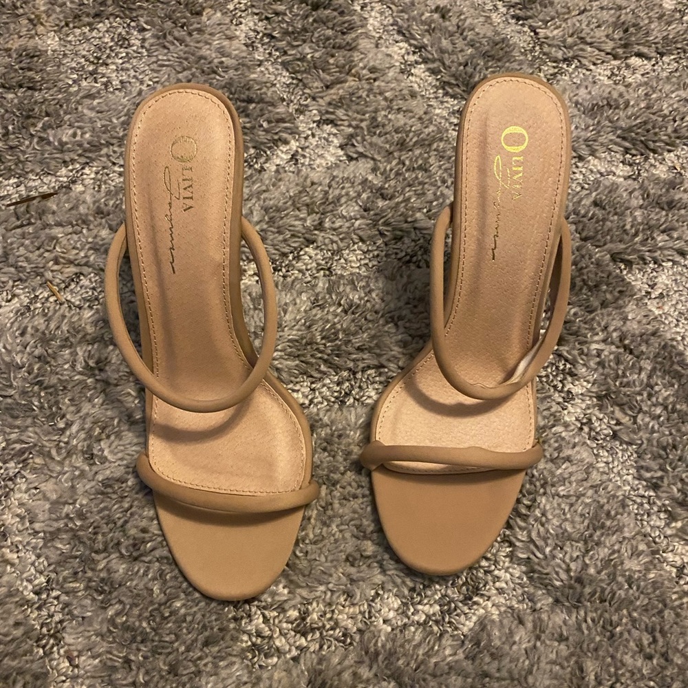 Nude colored mules